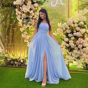 Party Dresses SoDigne One Shoulder Formal Pleats Side Split Graduation Gowns Birthday Dress Sweet 16 Girl Prom