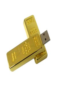 NEW Golden Bar Shape 32GB USB 20 Flash Drives Enough Memory Sticks Metal Thumb Pen Drive for Computer Laptop Macbook Tablet3942312