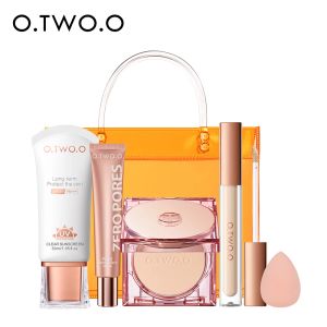 Sets O.TWO.O 6pcs Makeup Set Face Primer Liquid Concealer Sunscreen Whitening Sunblock SPF30+ Setting Compact Powder Cosmetics Kit