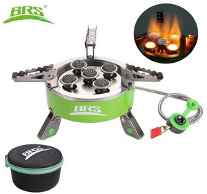 BRS 7000W Campingöfen Split tragbare faltbare Faltbare Outdoor -Picknick BBQ Gasofen fünf Brenner Big Power Camping -Geräte BRS759036785