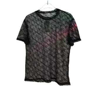 Designer Mens Womens Seethrough T Shirts luxurys summer Lace 3C print letter French Fashion Tshirt Tees Street Short Sleeve t4996423