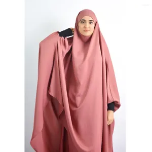 Etniska kläder Abaya Fullt omslag Ramadan Muslim Islamiska bönplagg Hajj Set 2st Arab Robe for Women Middle East Hijab Khimar Dress