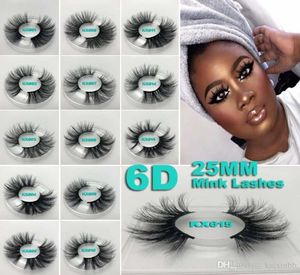 Eyelash de Mink 3D 25mm 5d Cílios falsos naturais Big Volumn Volumn Luxury Makeup Dramatic Lashes9169268