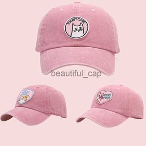 Caps de bola de grife novo chapéu fofo gato rosa patch tac de beisebol small pato pato chapéu chapé os chapéus