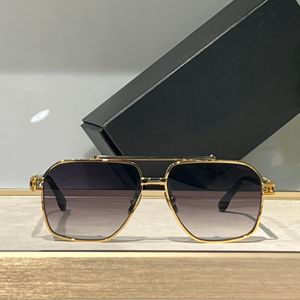 Óculos de sol quadrados moldura de metal dourado/gradiente cinza kudru homens mulheres tons de verão sunnies lunettes de soleil uv400 óculos