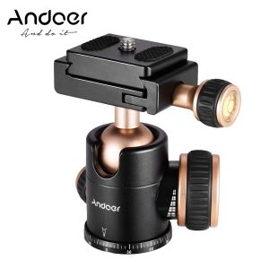 Accessories Andoer Q30 CNC Panorama Tripod Ball Head 360 Degree Rotation with 1/4 Inches Screw 3/8 Inches Screw Hole for Smartphone Camera