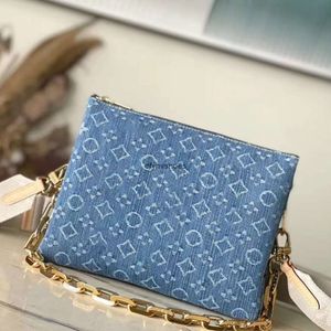 Designer-Tasche Cousine Diagonal Cross Bag Denim Style Handtasche Damen Goldkette Einmals Umhängetasche hochwertiger Schultergurt Pochette Buchstabe geprägter Brieftasche