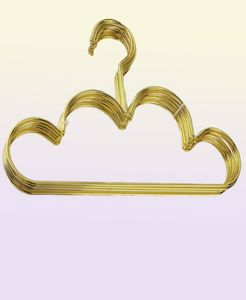 10pcs set Clothes Hanger for Baby Kid Gold Non Slip Metal Space Saving Cloud Shape Hanger Clothes Closet Storage Organizer Rack 22243218