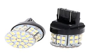 2x T20 7443 LED LED LUZ STOP Bulbo traseiro 50SMD Lâmpada de sinal de giro automático W215W Luzes de reserva de backup universal1780963