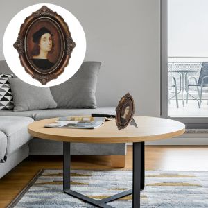 Frames Vintage Oval Picture Frame Photo Frame Wall Decal for Office Living Room Bedrooms Bars Decoration