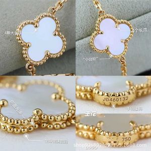 Лучшие роскошные изысканные ювелирные украшения высокая версия Vancefe Five Flower Bracelet Gold Precision White Fritillaria красная нефрита халцедон