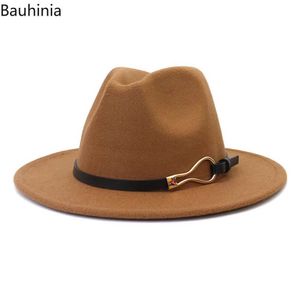 Chapéus de aba larga Chapéus de balde bauhinia chapéus de fedora sólidos para homens homens inverno chapéu de jazz quente de jazz decorar imitação de lã Party hat y240425