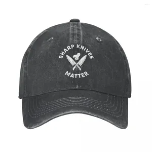 Ballkappen scharfe Messer Materie Männer Frauen Baseball -Kappe Koch Kochküchen Küche Distressed Denim Hats Vintage Outdoor Sommer Kopfbedeckung