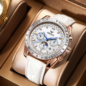 Onola Business Multi Funkcjonalny W pełni automatyczny mechaniczny zegarek ze zegarem Waterproof Wathot Watch Watch Watch