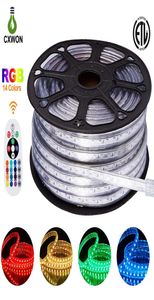 150フィート50m LEDストリップライトカットテーブルライトSMD2835 5050 120LEDSM 60LEDM FLEX ROPE LIGHT IP65温かい白いRGBネオン装飾INDOO9769593