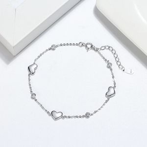 Jewels Orsa Real 925 Серебряные браслеты стерлингов для женщин с AAA Cubic Circon Heart Bracelet Свадебные ювелирные украшения OSB02 240423