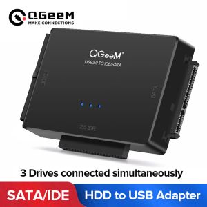 リーダーQGEEM SATAからUSB IDEアダプターUSB 3.0 SATA 2.5 3.5ハードディスクドライブHDD SSD USBコンバーターIDE SATAからUSB SATAアダプターケーブル