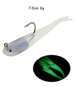 75см 6G Bionic Fish Hook Soft Baits Hears заманивает крючки с помощью светового силиконового рыболовного снаряжения 10peeceslot f789555544