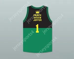 Custom Nome Nome Nome Mens Youth/Kids Prince Akeem Joffer 1 Fictional African Country Black/Green Basketball Jersey Top Top S-6xl Cucite S-6XL