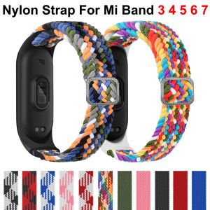 Geräte Armband für Mi Band 6 7 Gurt Elastische einstellbare Nylon geflochten