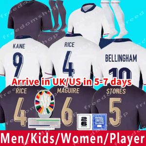 2024 Inglaterra Bellingham Soccer Jerseys 150 anos 23 24 25 Equipe nacional Toone Football camisa branca Kane Bright Sterling Rashford Sancho Grealish Men Kids Kit