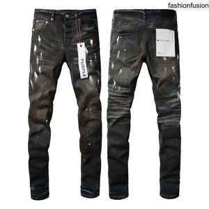 2024 calças de grife de jeans roxos Biker Slim Fit Motorcycles Jeans para enxágios de masculino Faça o velho Hip Hop Womens Street Mans Black Pants Brand Brand Brand