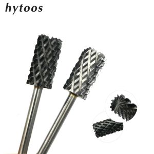 Bits HYTOOS 4XC Top Cut Large Barrel Nail Drill Bits 3/32 Carbide Burrs Milling Cutter For Manicure Drills Accessories Remove Gel