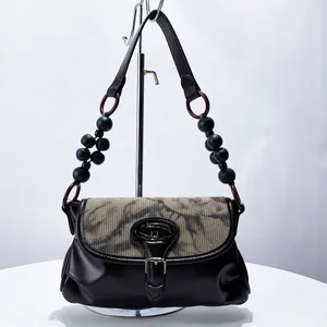 Sacos quadrados de cordão de cordão para mulheres bolsa de bolsa de grife de luxo 2024 em miçanga de estilo chinês vintage decorar crossbody ombro crossbody