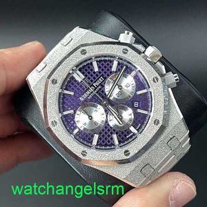 AP Crystal Forist Watch Royal Oak Series 26331bc Platinum Purple Frost Gold Limited Edition Men's Fashion Leisure Business Sports Хронограф Механические часы