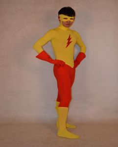 Kosta Superhero Kid Flash Spandex Halloween Party Cosplay Zentai Suit7974247