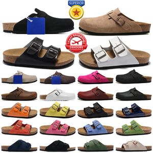 Designer slippers men women sandals slides slipper Soft Footbed Suede Leather Buckle Strap shoes mens outdoors clogs sneakers size 35-46