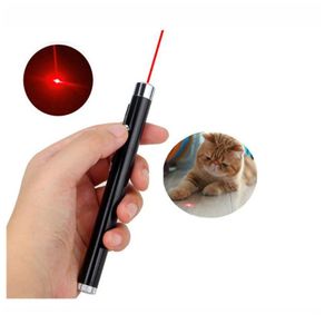 Red Laser Pointer Pen Mini Round Moon Shape Falllamp Focus Torch Lamp ficklampor LED för Cat Chase Train Qylick1532024