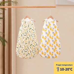 Väskor Happyflute Baby Sleeping Bag 1.0Tog Bamboo Cotton Print Vest Sleep Sack för 02 år Nyfödd baby