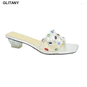 Casual Buty Italian Women Party Pumps z Rhinestone Wedding dla panny młodej luksusowe projektanci panie i sandały