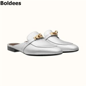 Stiefel goldene Schnalle Schloss Slip auf Frauen Britische Loafer Schuhe Fashion Flat Party Casual Shoes Plus Size 3543