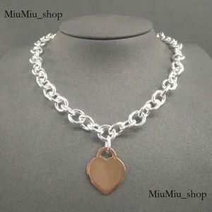 S925 Sterling Silver for Women Classic Heart-shaped Pendant Charm Chain Necklaces Luxury Brand Jewelry Necklace Q0603 723