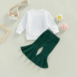 Giyim Setleri St Patricks Günü Çocuklar Toddler Bebek Kız Giysileri Seti Mama S Lucky Charm Sweatshirt Üst Flare Pants