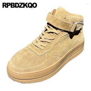 Scarpe casual Creepers High Top Skate Sport Men Designer Sneaker di qualità in pelle scamosciata European Trainer Hip Hop Winter Brand