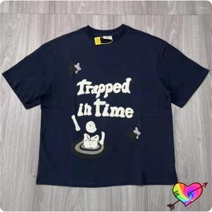 Men's T Shirts 2024 Dark Blue Broken Planet Trapped In Time Tee Men Women Foam Print Market No Way Back T-shirt Tops Short Sleeve