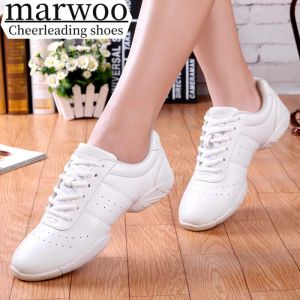 Boots Marwoo cheerleading shoes Children's dance shoes Competitive aerobics shoes Fitness shoes Women's white jazz sports shoes 610