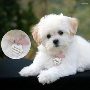 Tag de cachorro tags personalizadas shinestone pet gat id name gravado arcos de cabelo grátis acessórios fofos 2024 gota