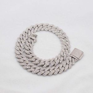 Biżuteria hip -hopowa lodowana kubańska łańcuch linku 10 mm naszyjnik złoto platowany link mrożony diamentowy łańcuch dla mężczyzn