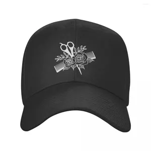 Ball Caps Custom HairdresserScissor Flowers Baseball Cap Men Women Adjustable Barber Gift Dad Hat Outdoor