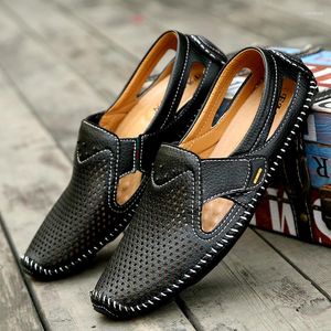 Dress Shoes Men's Formal 48 Black Leather Hole Peas Men Designer Tassel Loafers Outdoor Casual