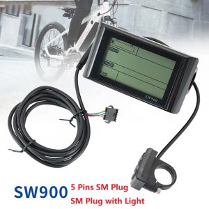 Accessories SW900 LCD Display Meter Control Panel 2472V EBike Electric Bicycle Scooter Liquid Crystal Speed Control Instrument 5 / 6Core