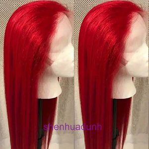 Perücken und Haarstücke Perücke Womens Mode große rote, gerade Haare heiß verkauft Spitze Kopfbedeckung