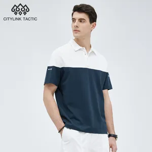 Männer Polos CKKE Patchwork kontrastierende Farbe Sommer loser kurzärmeligster Stickerei