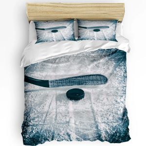 Travesseiro 3pcs Bedding Set Hockey Sports Home Têxtil Trepa Trepa Casa Casa Casas de Casas de Garotas Adolescentes Conjunto de Capas de Casas