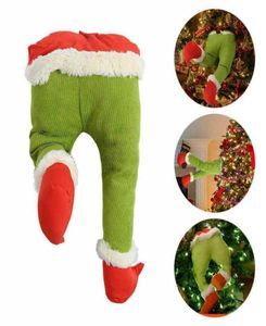 Decorazioni natalizie Anno del ladro Decorazioni per alberi di Natale Grinch Stole Gambe di elfo imbottite regalo divertente per ornamenti per bambini98992198309451