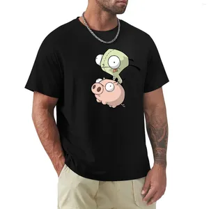 Polos masculinos Gir e Piggy camiseta Sweat Plus tamanhos masculinos de altura